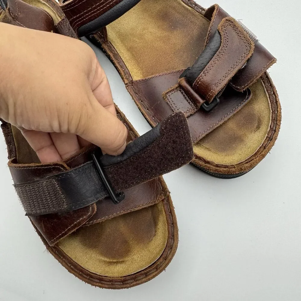 NAOT Men's Lappland Sz 43/10 Brown Leather Adjustable Strap Walking Sandals